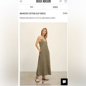 Buck Mason Olive Cotton Slip Dress